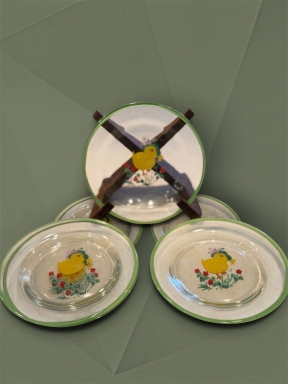 Easter Yellow Chick Dessert Plates Set of 4 8x8